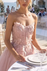 Charming Dusty Rose Sweetheart Strapless Sleeveless Tulle Prom Dresses Ankle Length With Pleats