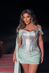 Chic Off The Shoulder Homecoming Dresses Mini With Pleats Ruffles