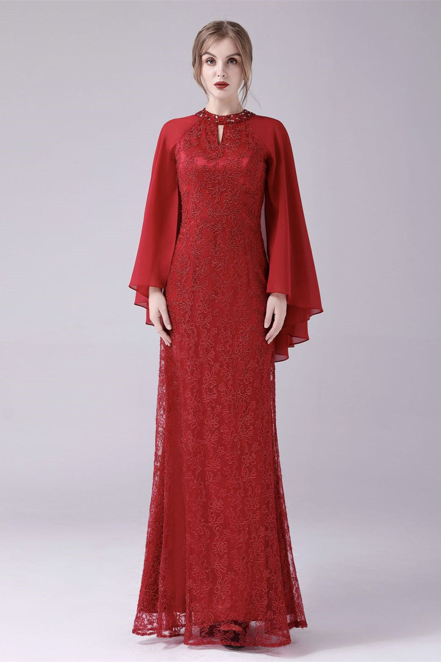red dress ankle length Dark Red Satin Midi Prom Dress Off-Shoulder Ankle-Length Formal Gown main image 1