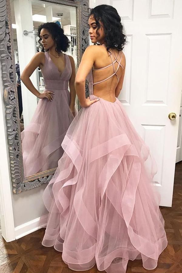 Ballbella has a great collection of pink Prom Dresses for your choice. Get your Prom day ready with Ballbella A-Line Chic Pink Halter Ruffle Sleeveless Prom Dresses with unbeatable prices.