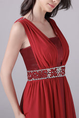 A-line court train sleeveless halter backless mother's dress-Ballbella