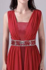 A-line court train sleeveless halter backless mother's dress-Ballbella