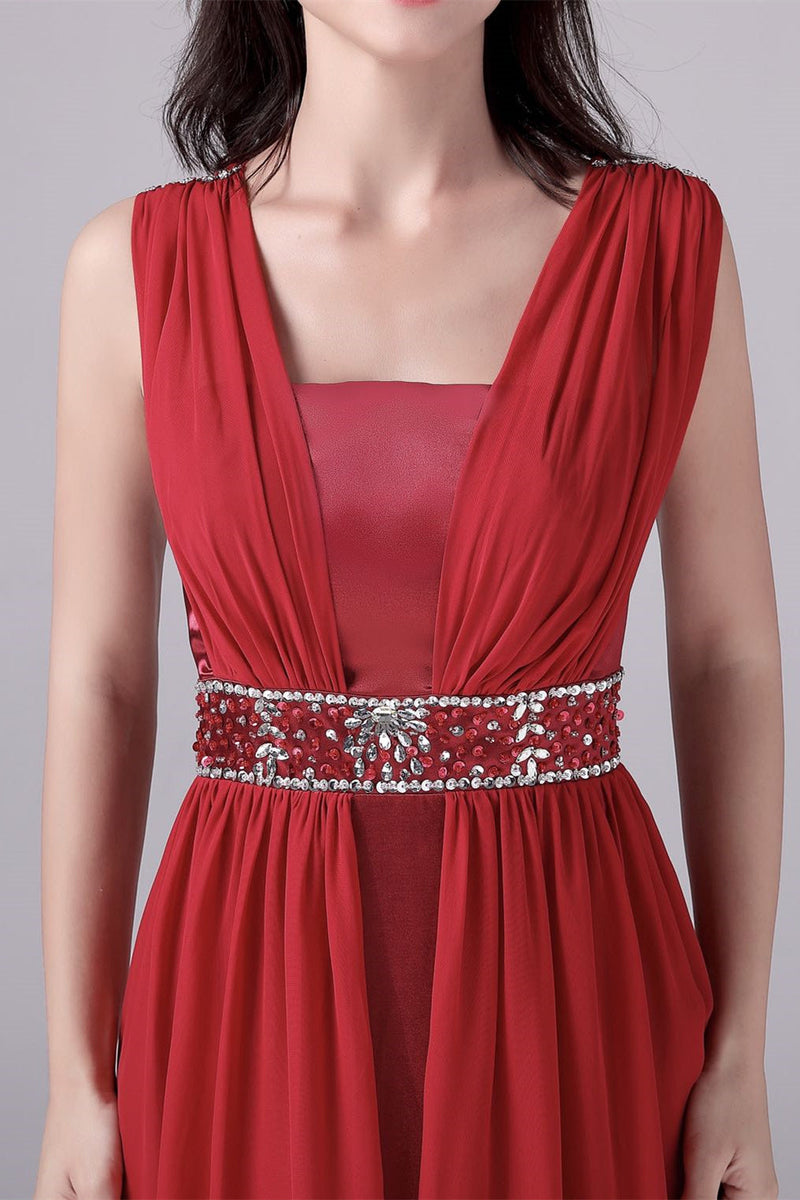 A-line court train sleeveless halter backless mother's dress-Ballbella