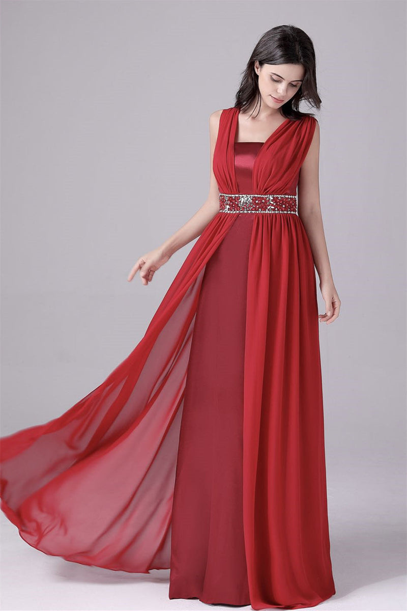 A-line court train sleeveless halter backless mother's dress-Ballbella