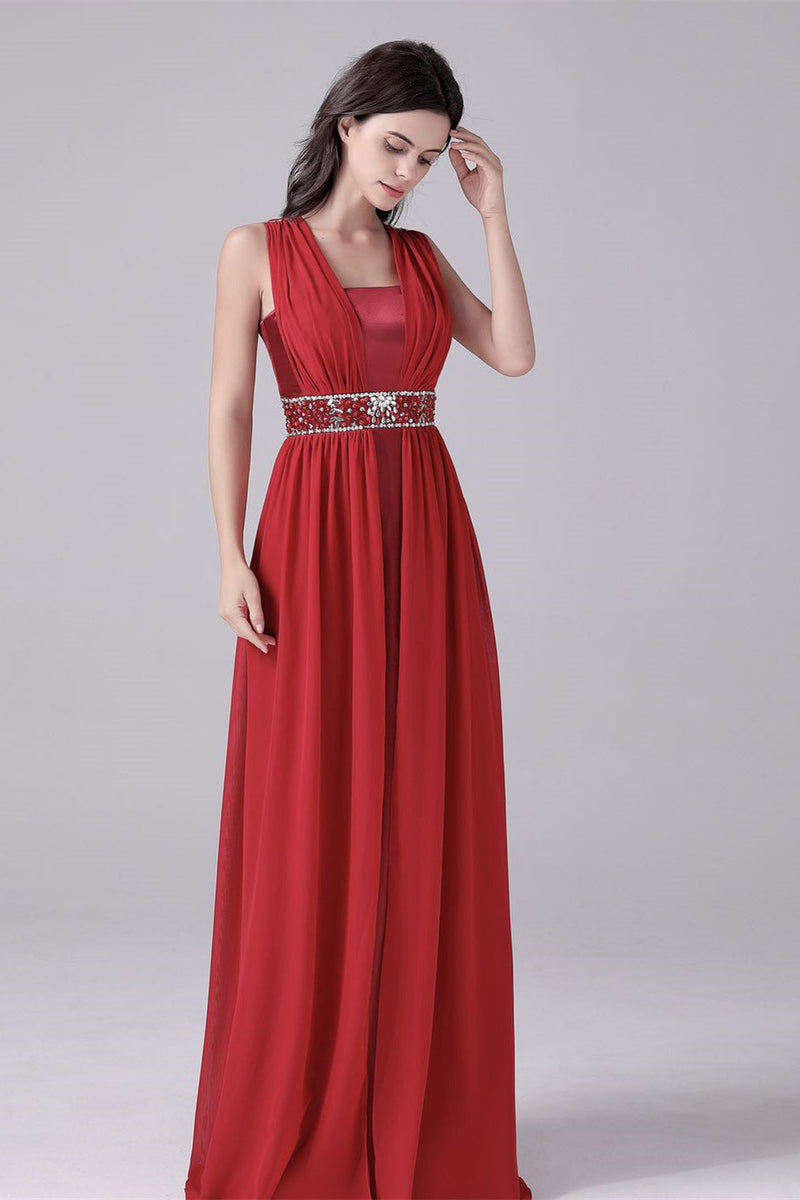 A-line court train sleeveless halter backless mother's dress-Ballbella