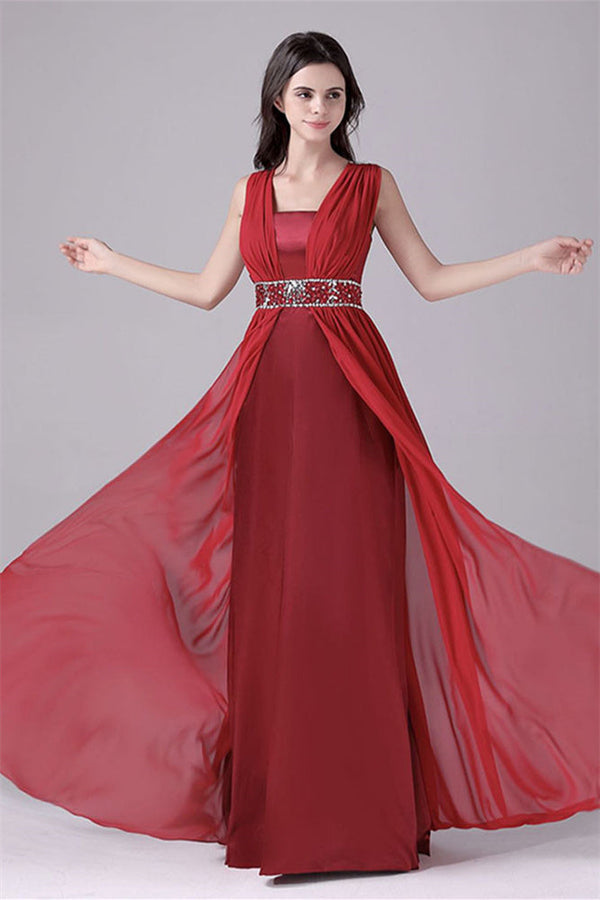 A-line court train sleeveless halter backless mother's dress-Ballbella