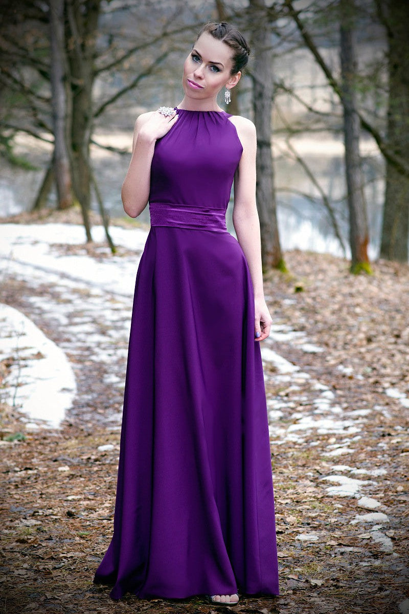 Sheath One-shoulder Floor Length Chiffon Sleeveless Bridesmaid Dress Sheath One-shoulder Floor Length Chiffon Sleeveless Bridesmaid Dress