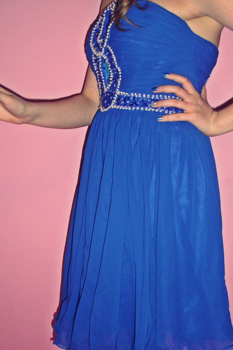 A-line Halter Knee Length Chiffon Paillette Backless Homecoming Dress-Ballbella