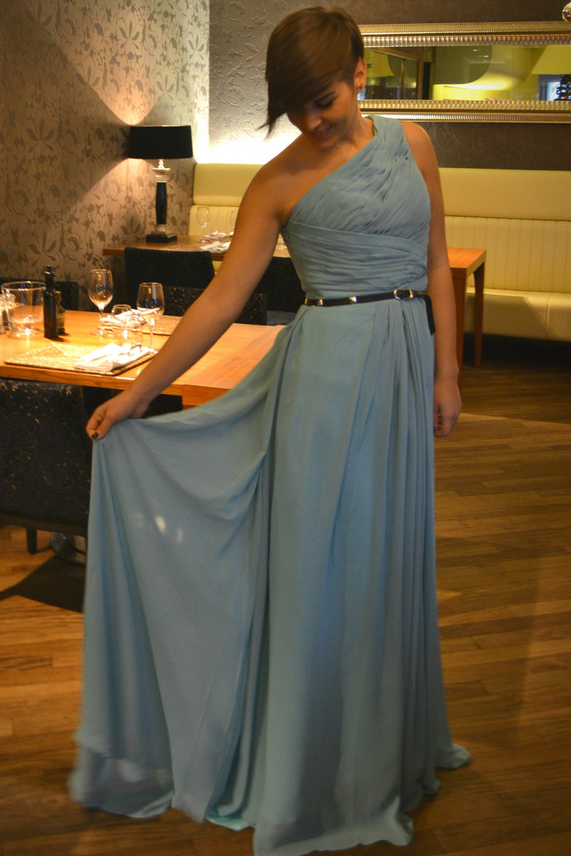 A-line Halter Round Collar Tea Length Chiffon Sleeveless Bridesmaid Dress A-line Halter Round Collar Tea Length Chiffon Sleeveless Bridesmaid Dress
