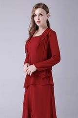 A-Line sleeveless jewel floor length backless mother's dress-Ballbella