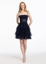 A-Line Sleeveless Short/Mini Tulle Homecoming Dresses-Ballbella