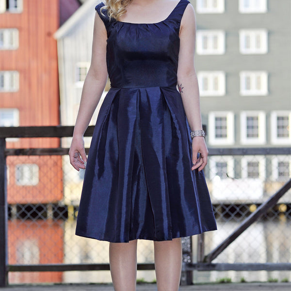 above knee bridesmaid dresses BABARONI Short Chiffon Dress with V Neckline Blue, Blue / US0 main image 1