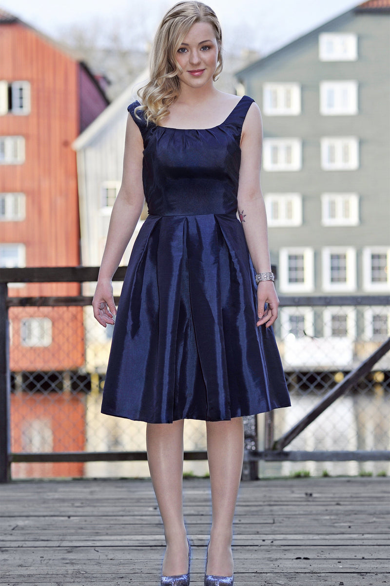 A-line Small Round Collar Knee Length Charmuse Bridesmaid Dress Ballbella A-line Small Round Collar Knee Length Charmuse Bridesmaid Dress Ballbella