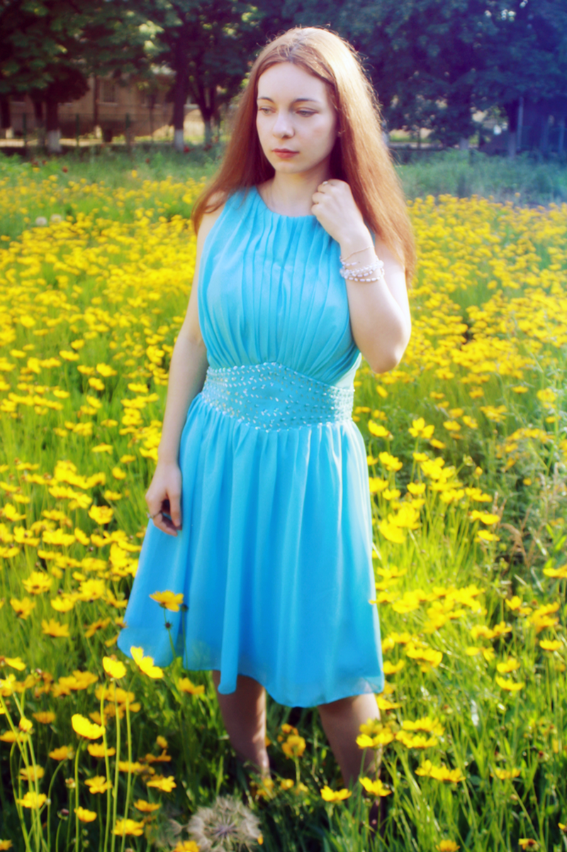 A-line Small Round Collar Knee Length Chiffon Beaded Prom Dress Ballbella A-line Small Round Collar Knee Length Chiffon Beaded Prom Dress Ballbella