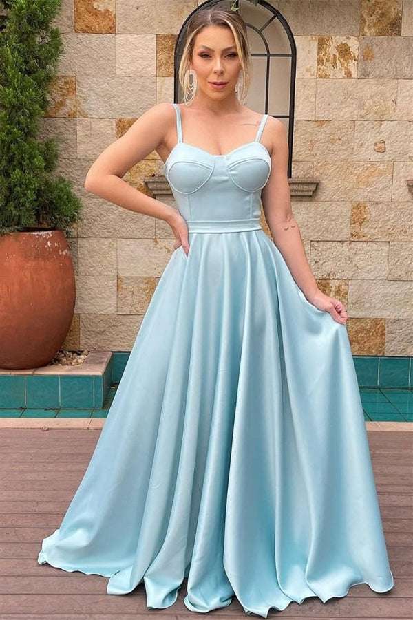 A-Line Spaghetti Strap Floor Length Sleeveless Backless Prom Dress A-Line Spaghetti Strap Floor Length Sleeveless Backless Prom Dress