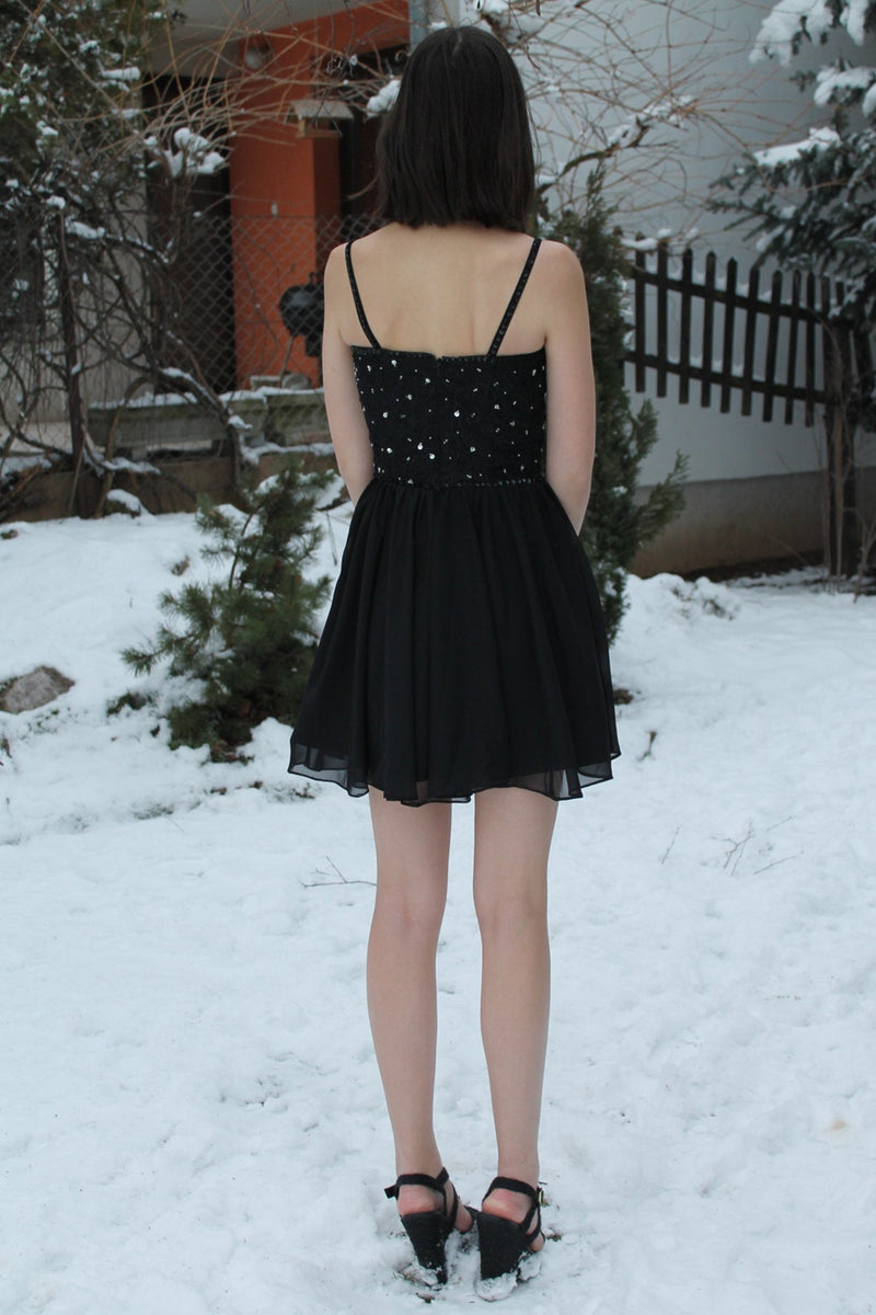 A-line Spaghetti Strap Knee Length Tulle Rhinestone Homecoming Dress Ballbella A-line Spaghetti Strap Knee Length Tulle Rhinestone Homecoming Dress Ballbella