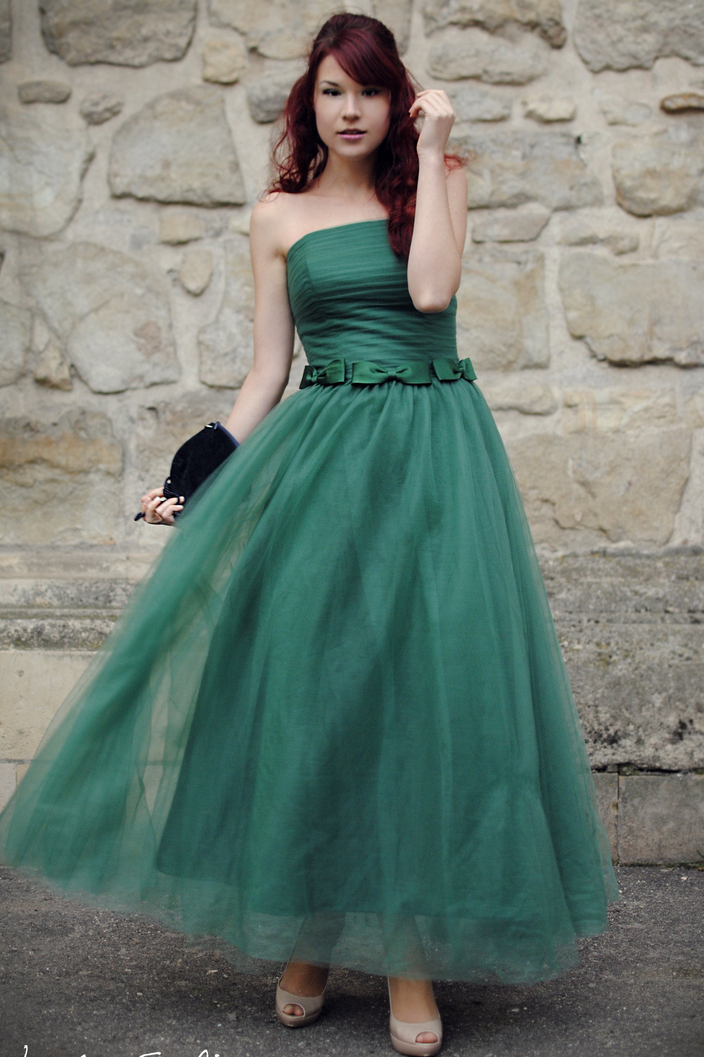 Yellow Strapless Back Bow A-line Ball Gown Prom Dress main image 1