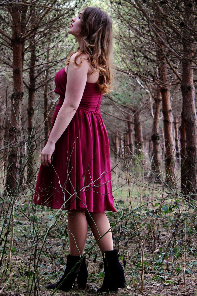 A-Line Strapless Knee Length Chiffon Sleeveless Prom Dress A-Line Strapless Knee Length Chiffon Sleeveless Prom Dress