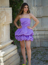 A-Line Strapless Sleeveless Short/Mini Homecoming Dresses-Ballbella