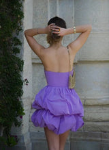 A-Line Strapless Sleeveless Short/Mini Homecoming Dresses-Ballbella