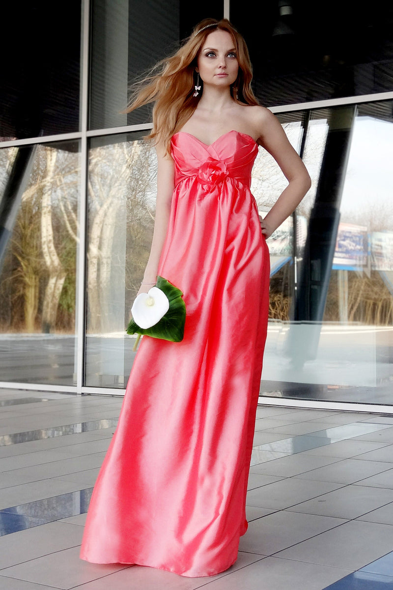 A-line Sweetheart Floor Length Charmuse Sleeveless Backless Prom Dress-Ballbella