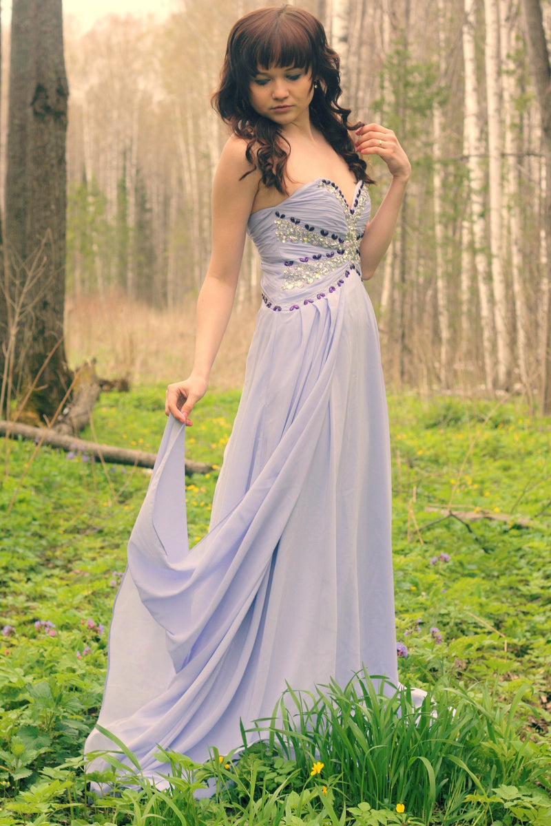 A-line Sweetheart Floor Length Chiffon Rhinestone Prom Dress Ballbella A-line Sweetheart Floor Length Chiffon Rhinestone Prom Dress Ballbella