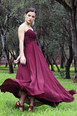 A-line Sweetheart Floor Length Tulle Chiffon Prom Dress-Ballbella