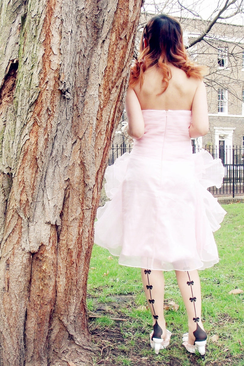A-line Sweetheart Knee Length Tulle Flower Rhinestone Homecoming Dress-Ballbella