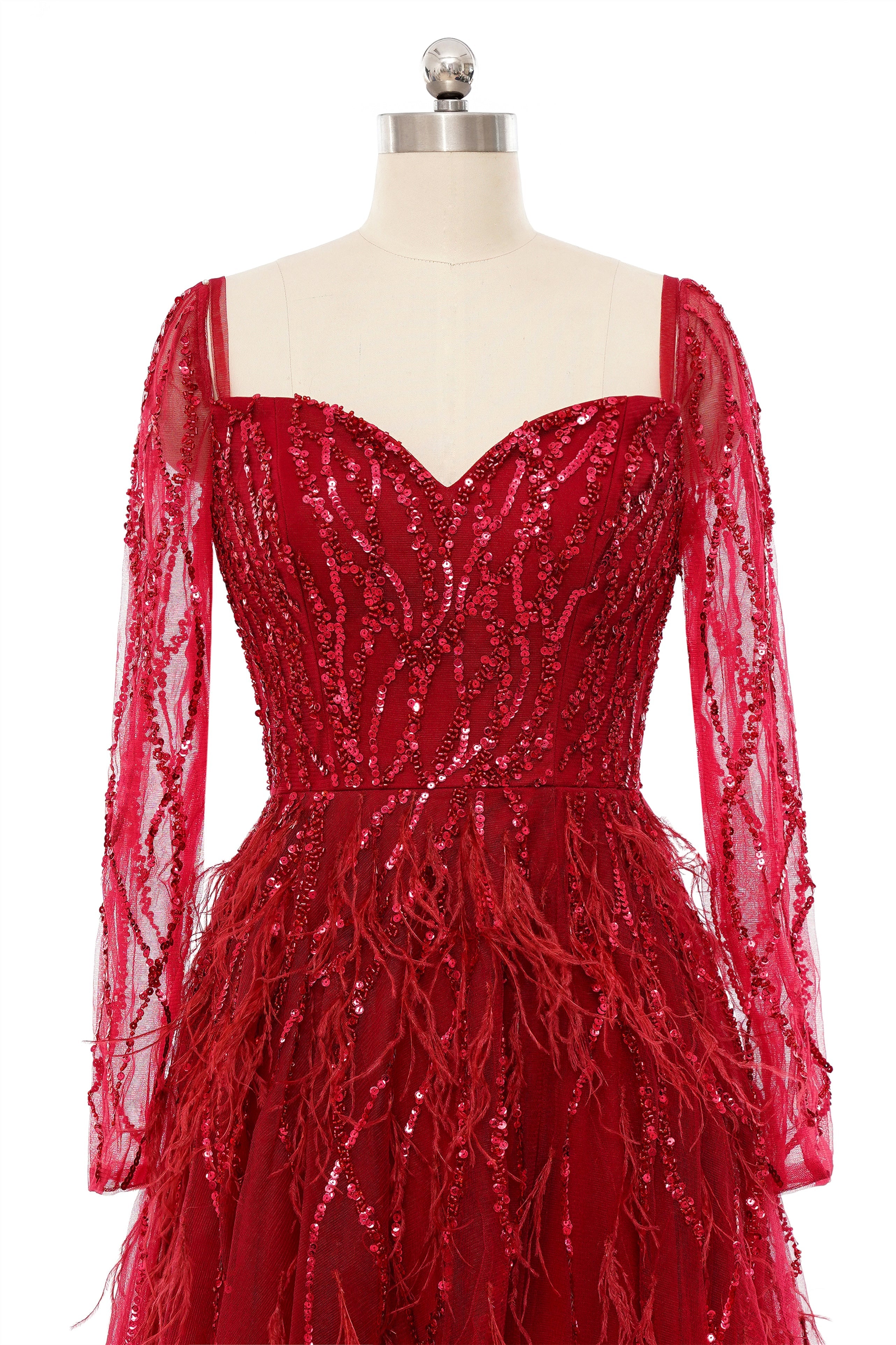 Mavue A Line Sweetheart Long Ball Dress