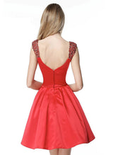 A-Line Sweetheart Short/Mini Satin Homecoming Dresses With Rhinestone-Ballbella