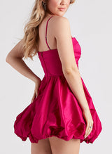 A-Line Sweetheart Sleeveless Short/Mini Satin Homecoming Dresses-Ballbella