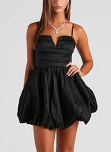 A-Line Sweetheart Sleeveless Short/Mini Satin Homecoming Dresses-Ballbella