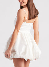 A-Line Sweetheart Sleeveless Short/Mini Satin Homecoming Dresses-Ballbella