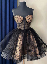 A-Line Sweetheart Sleeveless Short/Mini Tulle Homecoming Dresses-Ballbella