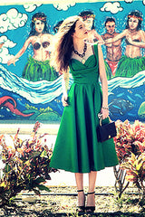 A-line Sweetheart Tea Length Chiffon Sleeveless Prom Dress-Ballbella
