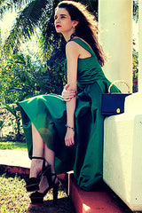 A-line Sweetheart Tea Length Chiffon Sleeveless Prom Dress-Ballbella