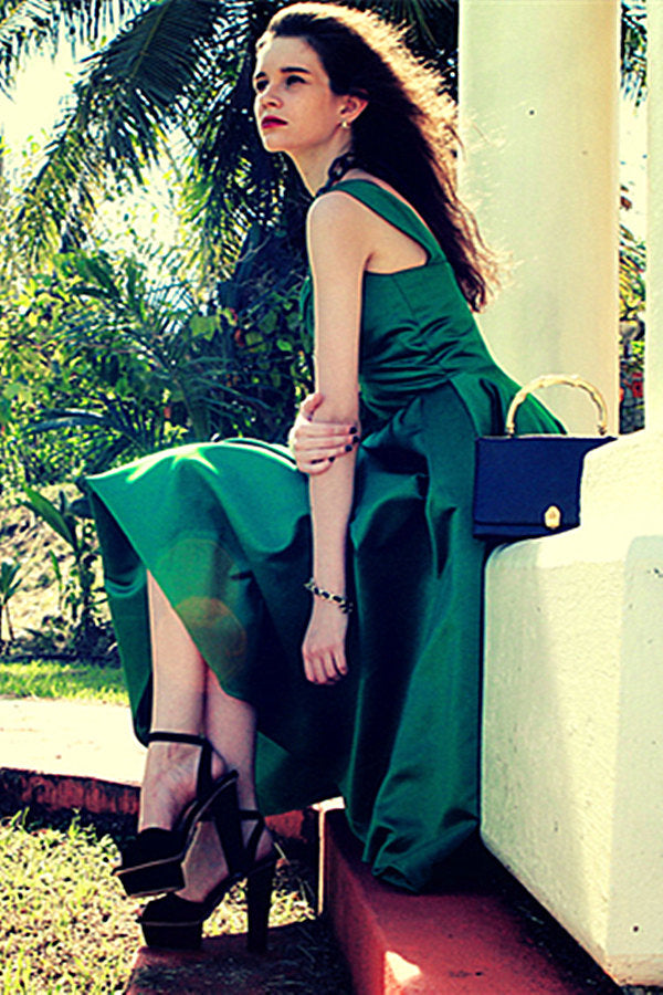 A-line Sweetheart Tea Length Chiffon Sleeveless Prom Dress-Ballbella