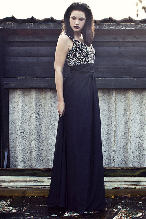 A-line Wide Strap Floor Length Chiffon Rhinestone Backless Prom Dress Ballbella A-line Wide Strap Floor Length Chiffon Rhinestone Backless Prom Dress Ballbella