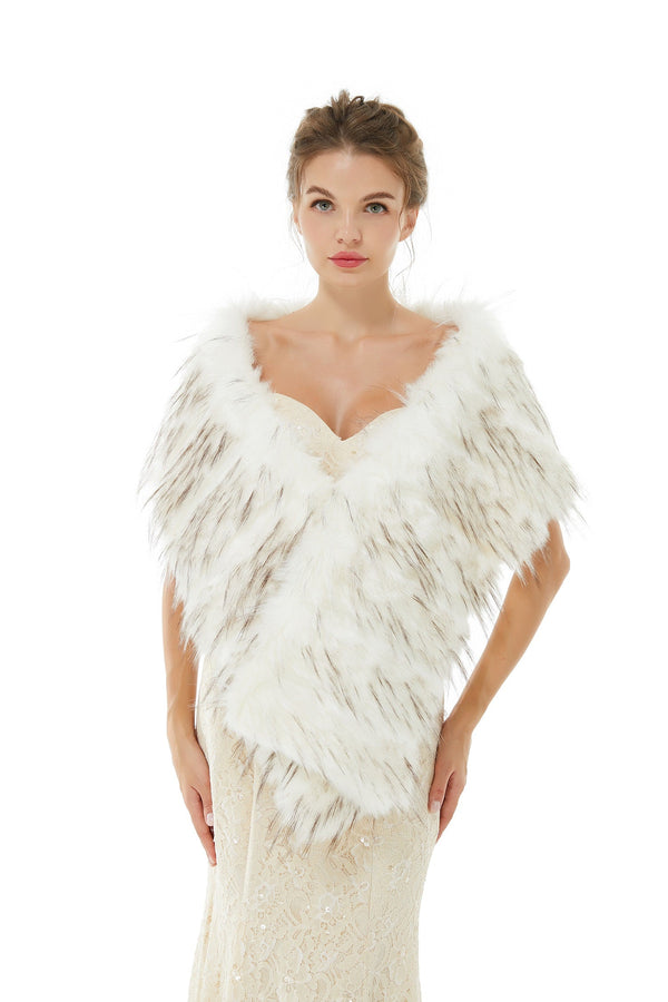Adia - Winter Faux Fur Wedding Wrap-Ballbella
