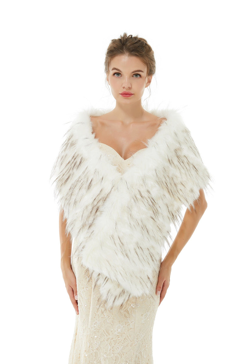 Adia - Winter Faux Fur Wedding Wrap-Ballbella