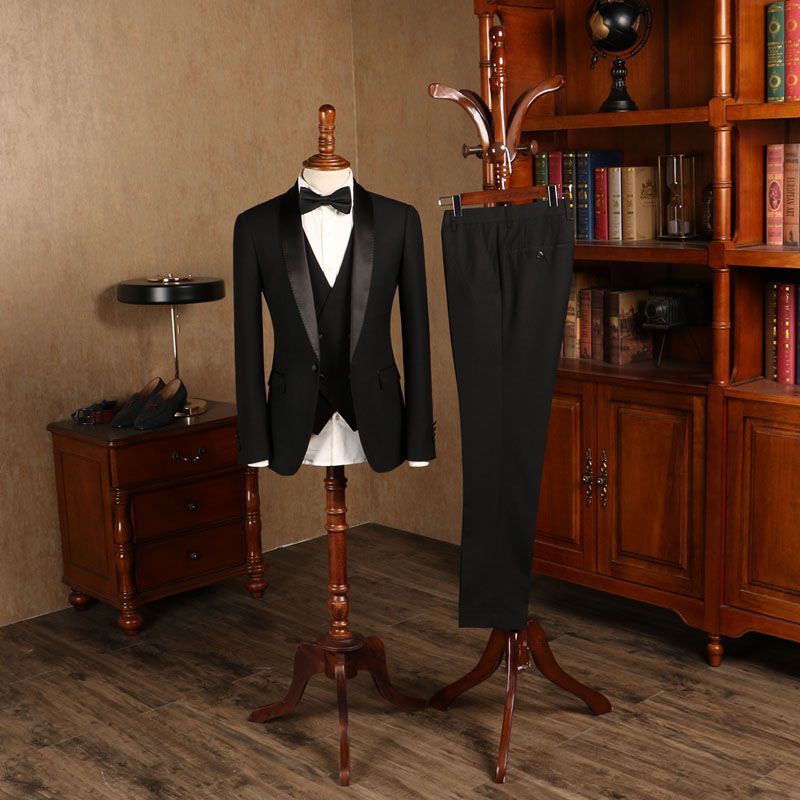 Buy All Black Three-pieces Custom Wedding Suit For Grooms for men from Ballbella. Huge collection of Shawl Lapel Single Breasted Men Suit sets at low offer price &amp; discounts, free shipping &amp; custom made. Order Now.