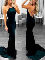 Ballbella has a great collection of  Chic Mermaid Popular Evening Dresses at an affordable price. Welcome to buy high quality Alluring Elegant Lace Up Halter Applique Sleeveless Prom Dresses from Ballbella.