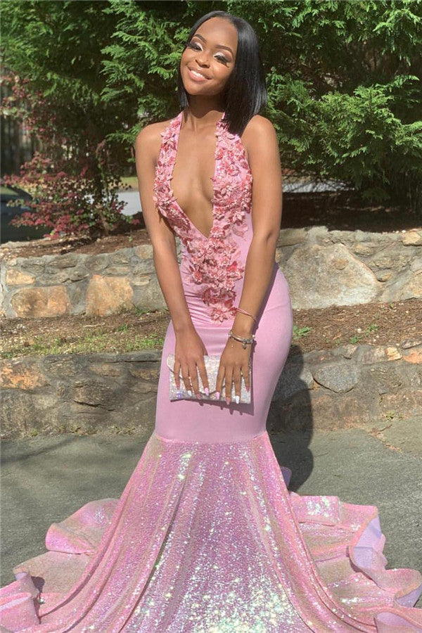 Shop for Alluring Halter Applique Glittering Sequins Prom Dresses Cheap On Sale. Try Ballbella with our Ruffles Open Back Chic Mermaid Sleeveless Evening Dresses at the best price and Get ready for your prom.
