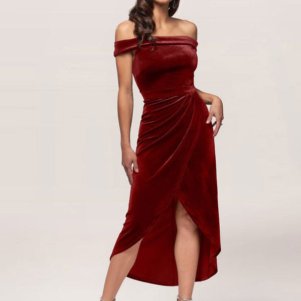 burgundy club dress Burgundy Formal Dresses A Line High Low Spaghetti Straps Stretch Satin main image 1