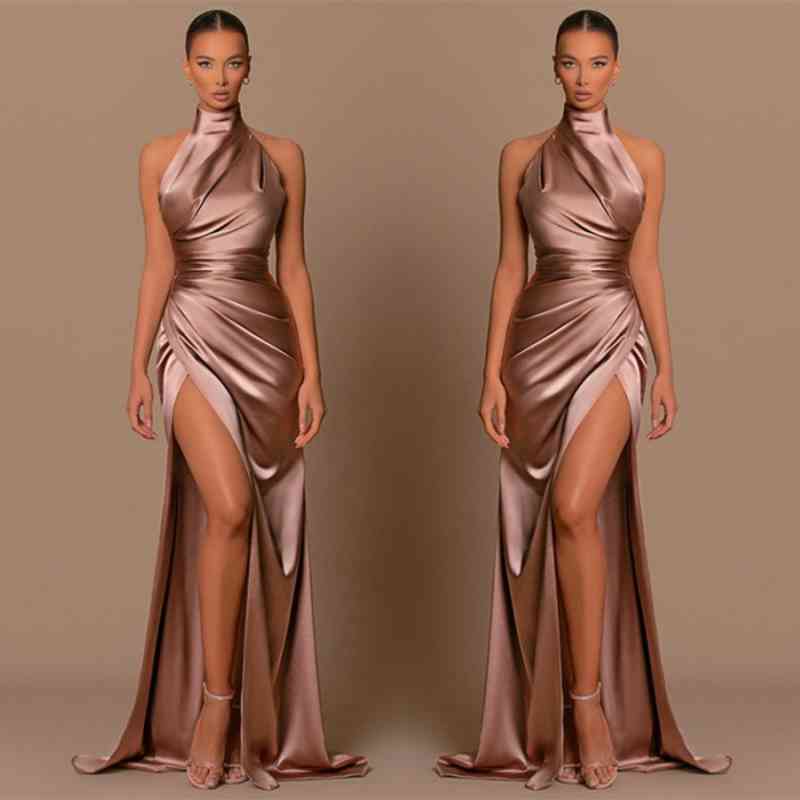Amazing High Neck Sleeveless Prom Dress Mermaid Long Split-Ballbella