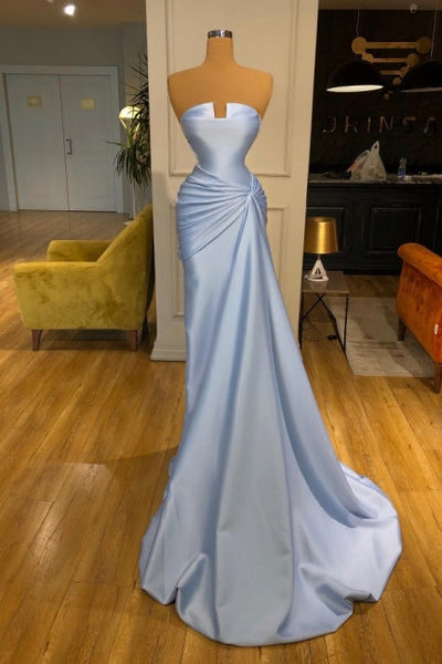 mermaid graduation dress Amazing Long Blue Dresses Fabulous Sleeveless Prom Dresses 961