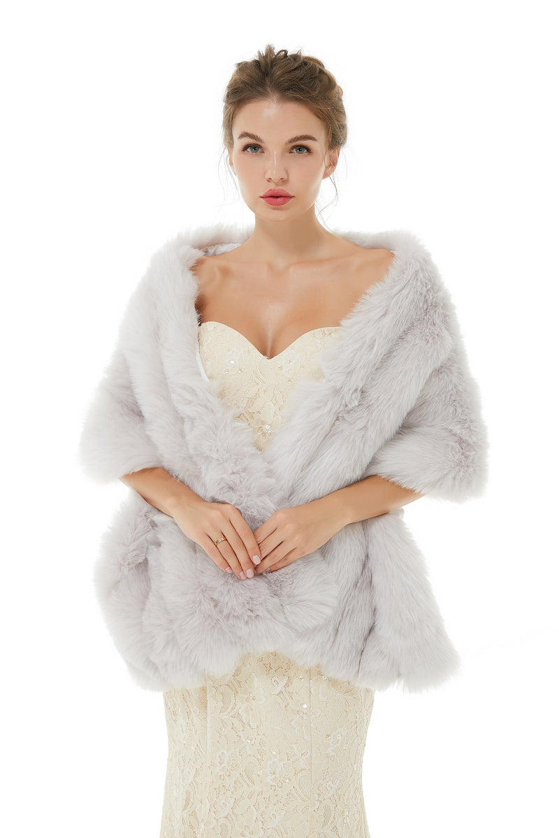 Amelia - Winter Faux Fur Wedding Wrap-Ballbella