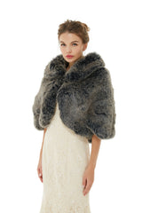 Amey - Winter Faux Fur Wedding Wrap-Ballbella