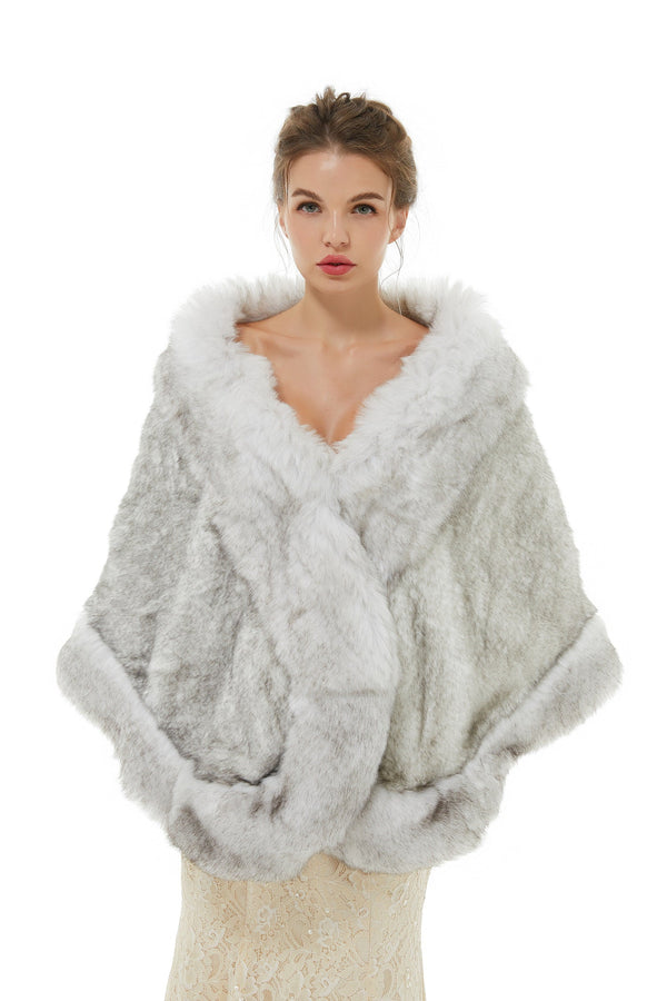 Angelina - Winter Faux Fur Wedding Wrap-Ballbella