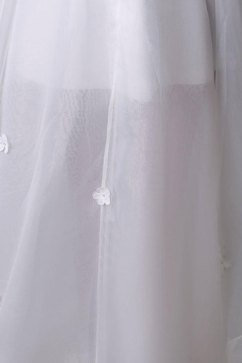 Asymmetrical Organza Wedding Dress High Low A-Line With Lace Beading Flower Exclusive